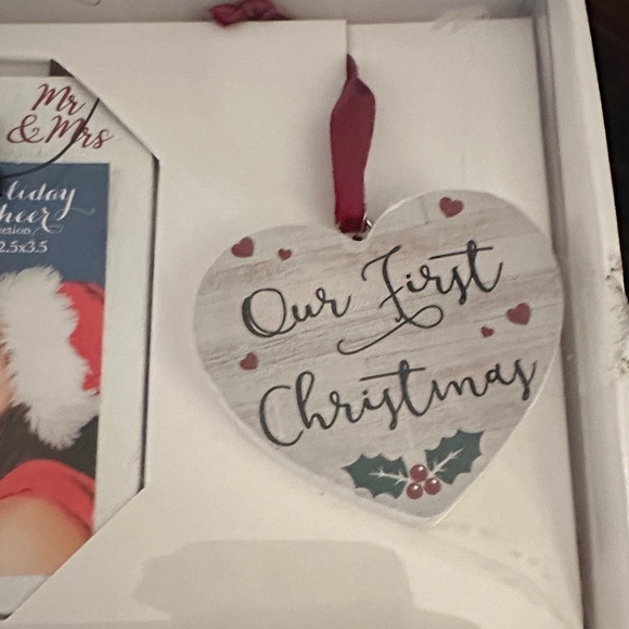LIMITED TIME $5 ITEM!! Our First Christmas Heart Ornament with Red Ribbon - Picture 3 of 3